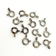 6MM Black Rhodium Sterling Silver Spring Ring Clasp